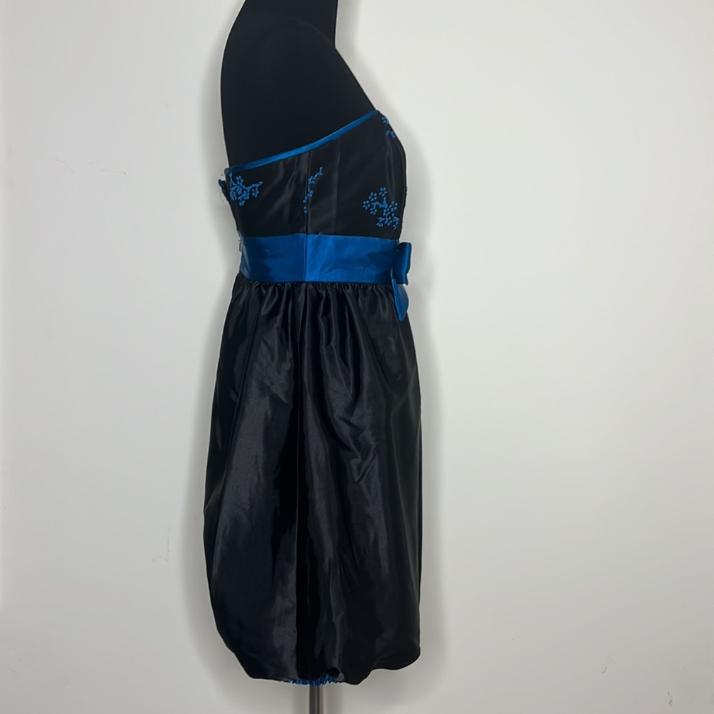 JESSICA MCCLINTOCK FOR GUNNE SAX Sleeveless Formal Black Blue Dress 3 - Picture 5 of 8
